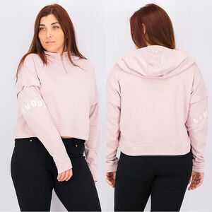 NWT Under Armour Rival Terry Hoodie Sweatshirt Longsleeve Cropped 1/4 Zip Pink L